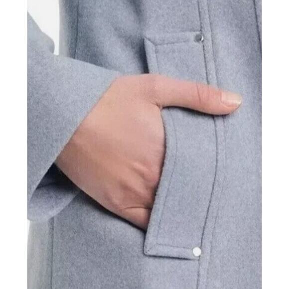 Vince Camuto Womens Blue Faux Wool Full-Zip Hooded Jacket Medium - Picture 3 of 5